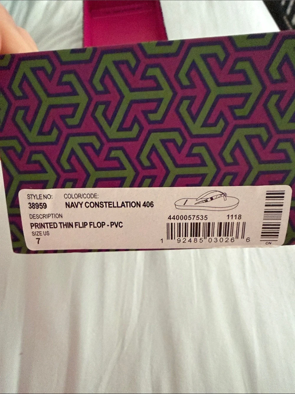 Tory Burch Black Multicolor Compass-Print Flip Flops - Picture 6 of 6